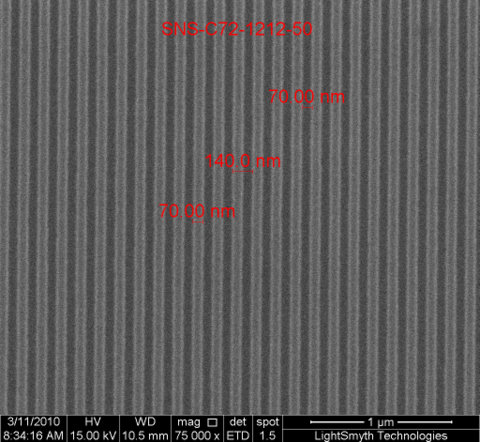 Linear Silicon Nanostamp: SNS-C72-1212-50-P